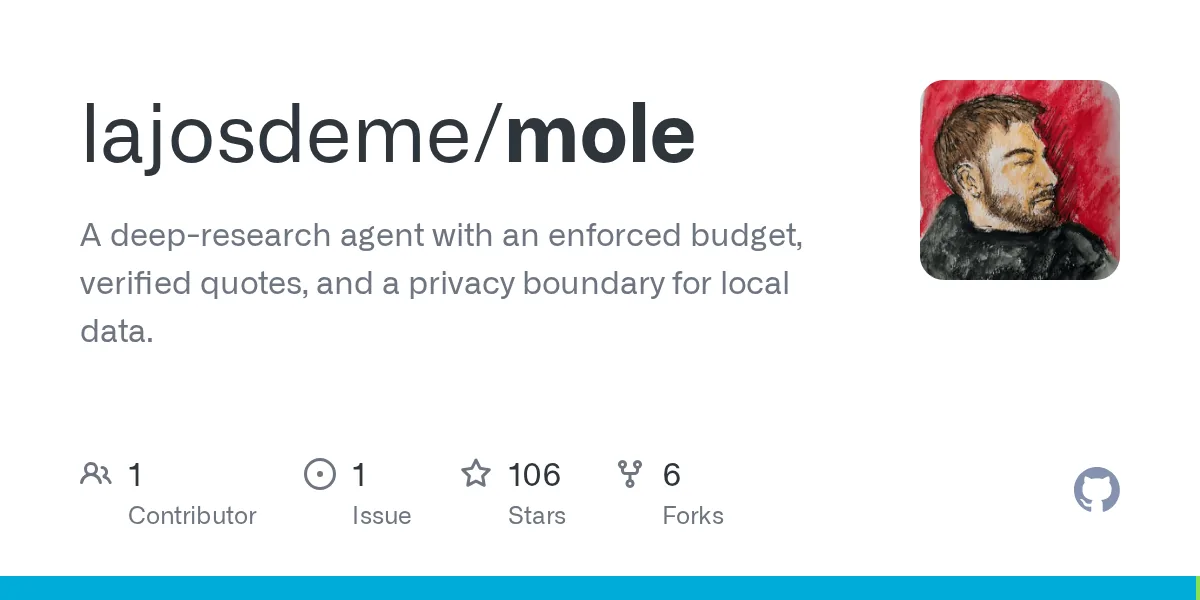 Mole：把深度研究搬进终端，预算和引用都上了锁