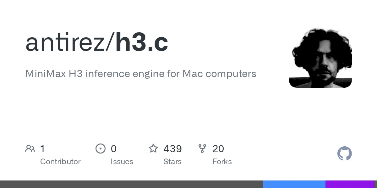 Redis 之父给 Mac 写了个 MiniMax H3 本地推理引擎