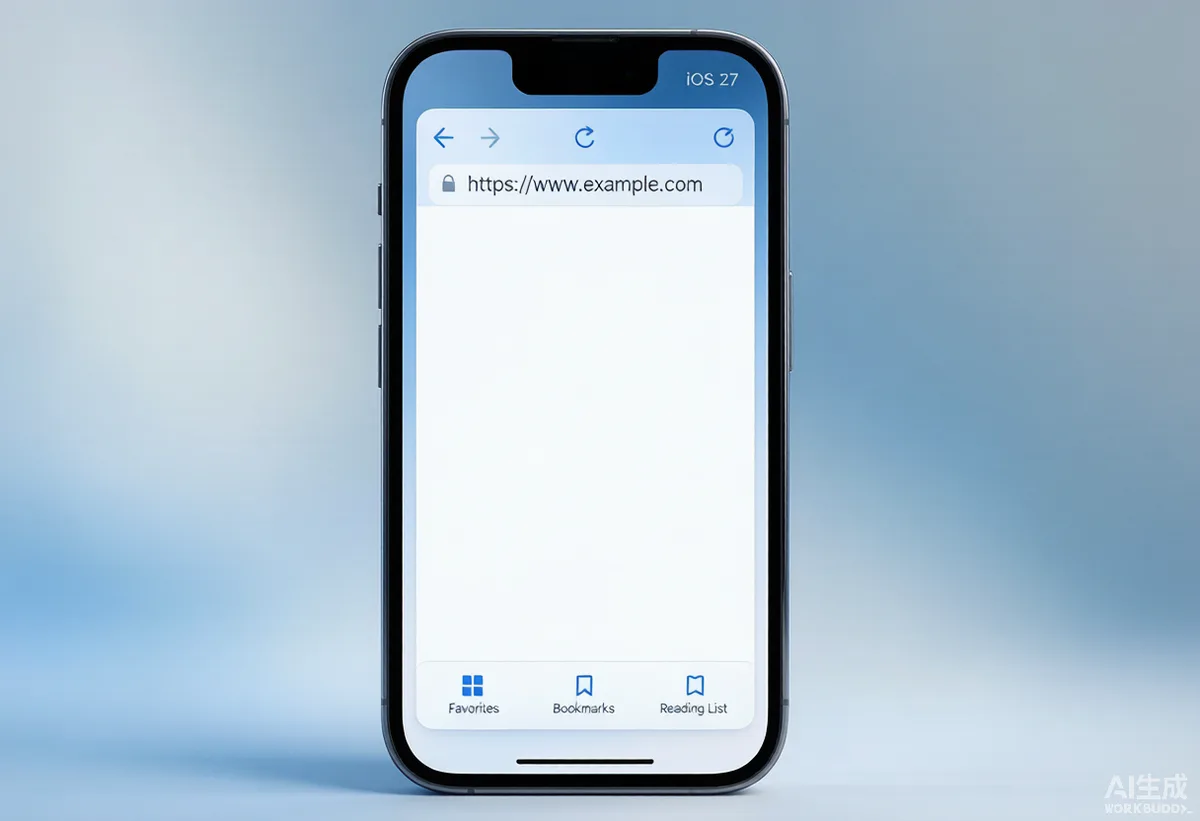 iOS 27 的 Safari 重新设计后的底部标签栏