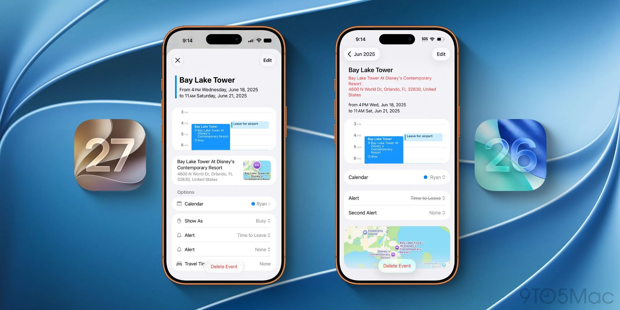 iOS 27 日历事件详情视图