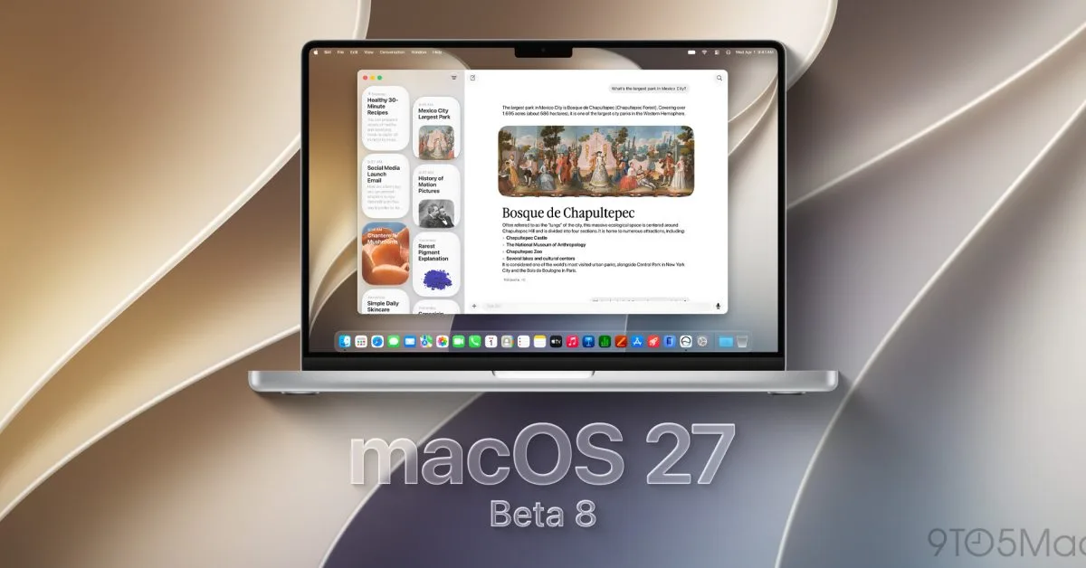 macOS 27 Golden Gate 测试版 beta 8