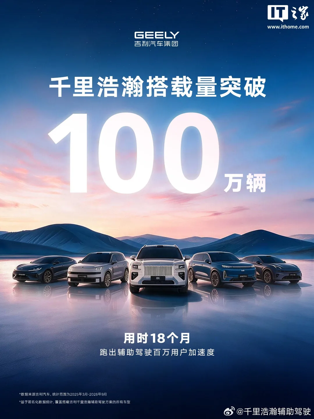 吉利千里浩瀚辅助驾驶系统示意