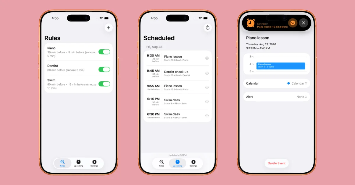 KeyAlarm 应用解析:靠关键词把日历事件自动转为闹钟