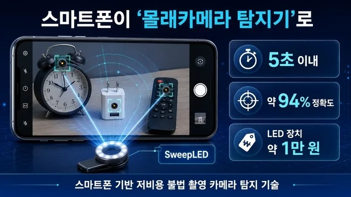 SweepLED手机检测隐藏摄像头示意图