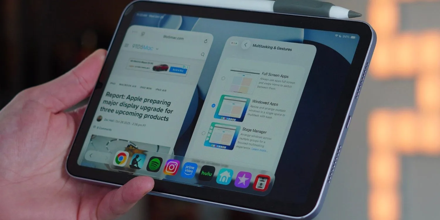 iPad mini 应用分屏示意