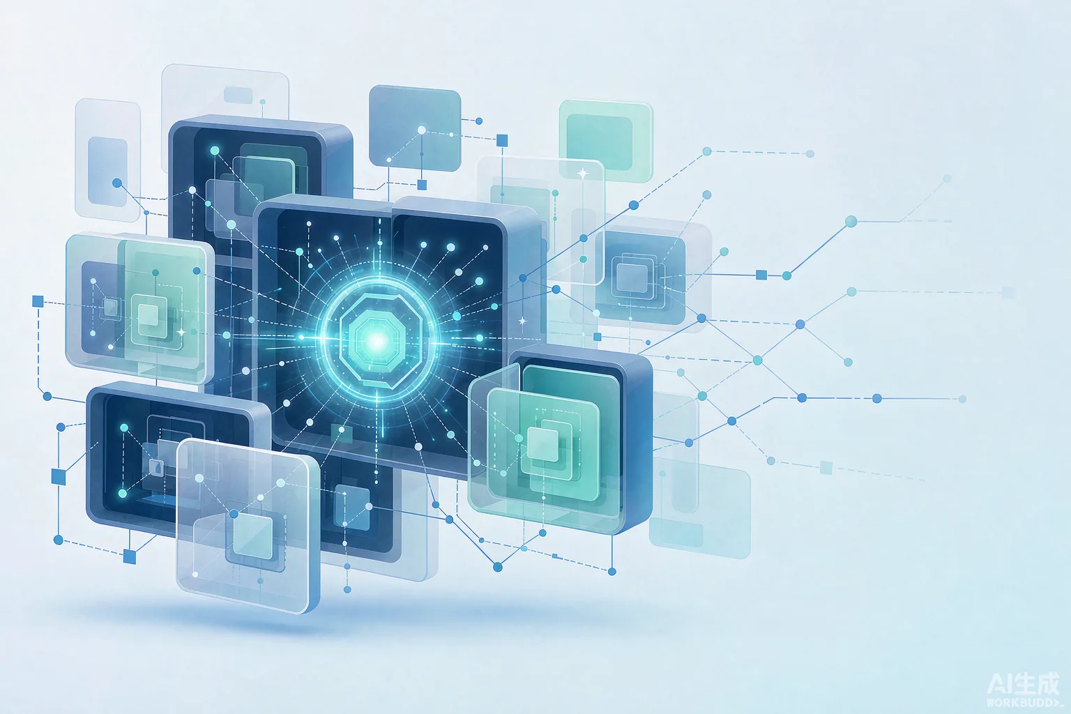 医疗旧系统叠加 AI 的困境示意
