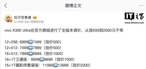vivo X300 Ultra 全版本调价,最高涨 2000 元 ithome331_header