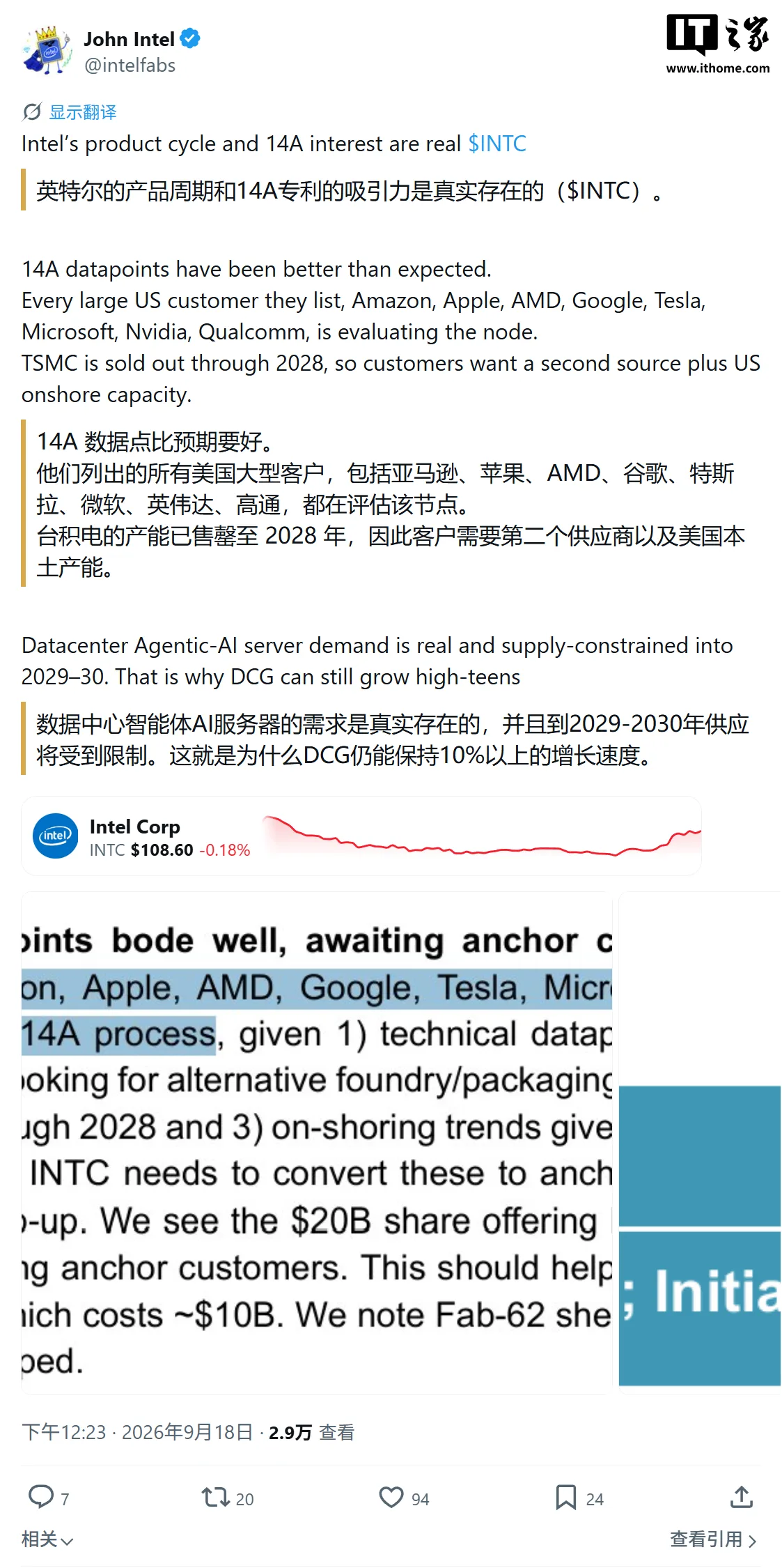 英特尔晶圆概念图