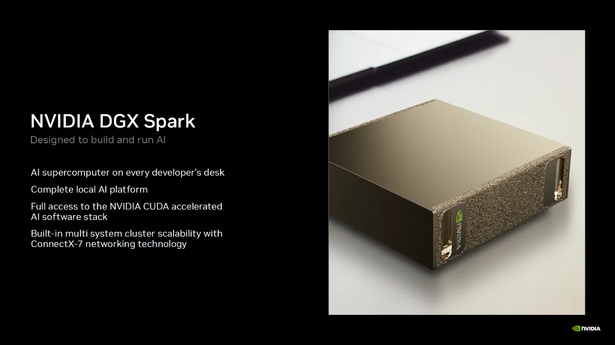 图片来源:英伟达 英伟达 DGX Spark 桌面 AI 计算机