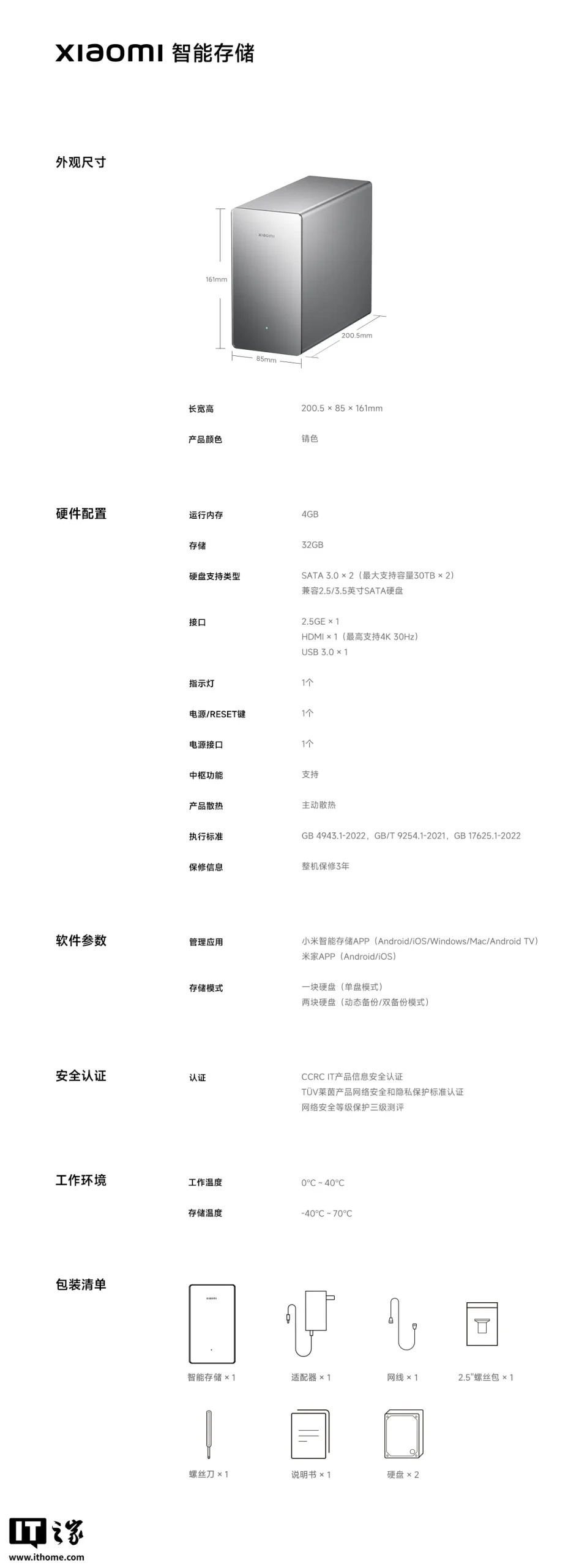 小米智能存储接口与盘位
