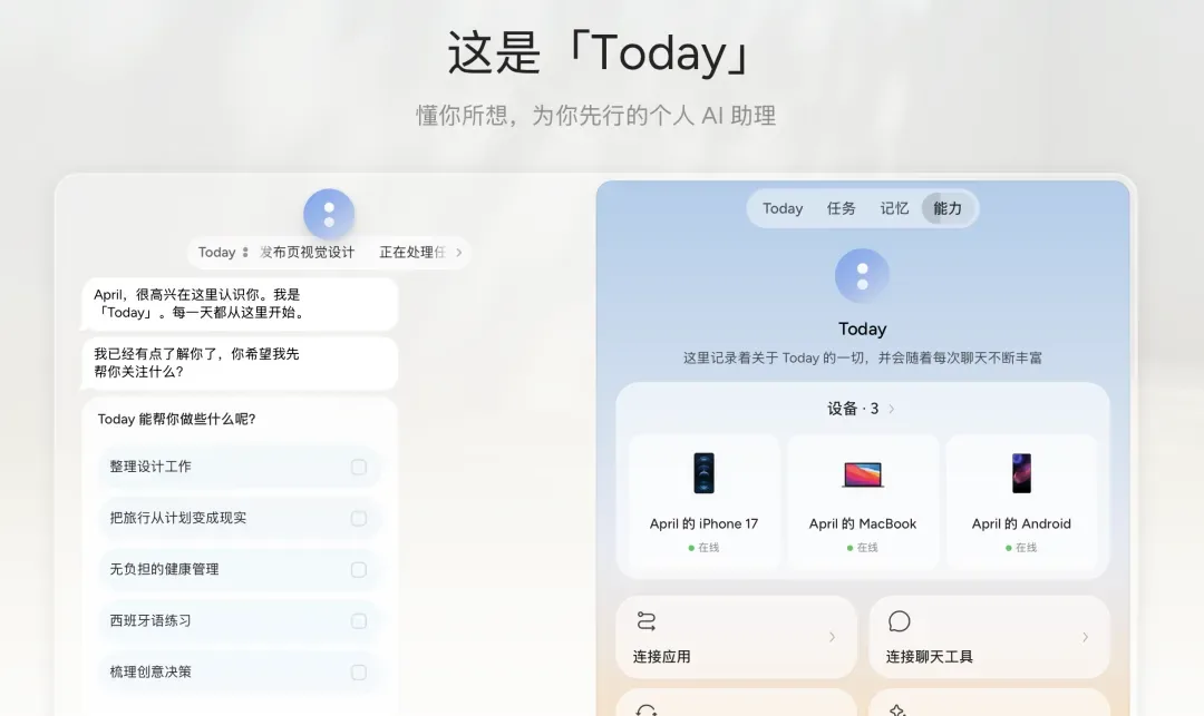 Today AI 在微信中的交互示意