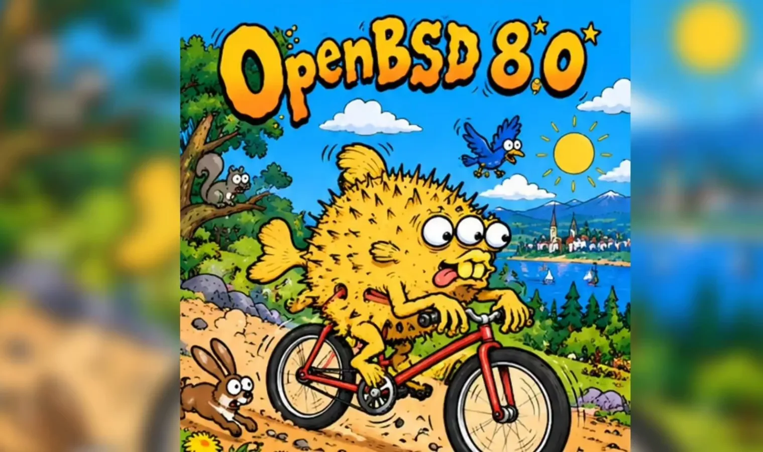 OpenBSD 8.0 发布界面示意