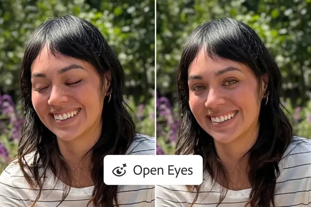 Adobe Lightroom 移动版上新”睁眼”AI：一键修复闭眼